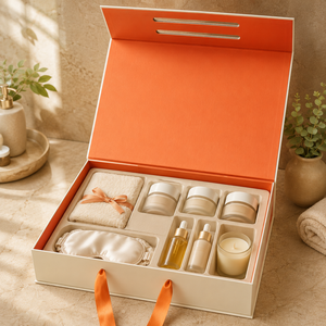 Boîte cadeau pliante magnétique personnalisée avec poignée en ruban, emballage plat, boîte en papier luxueuse et pliable pour emballage cadeau d'entreprise cosmétique - Product Image 5