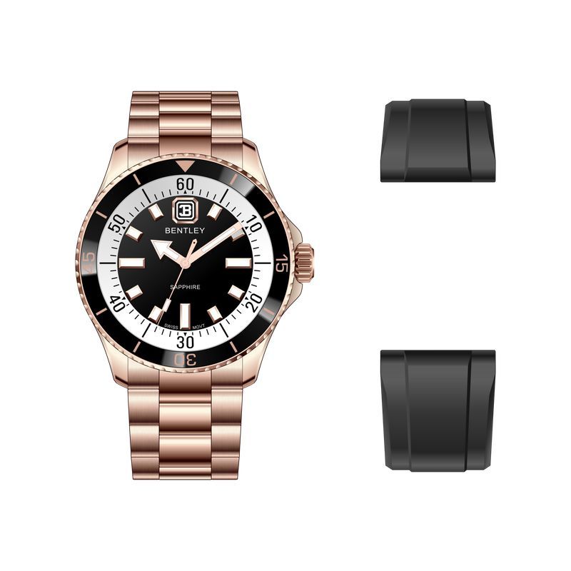 For AURORA Elegant Stainless Steel Quartz <strong>Watch</strong> <strong>Movement</strong> 42mm Sapphire Crystal Dial <strong>Pointer</strong> Display 22mm Band <strong>10</strong> ATM Water