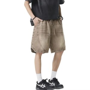Custom Vintage Distressed baggy jorts men y2k Summer High Quality streetwear men shorts Breathable Street Style mens denim jorts - Product Image 3