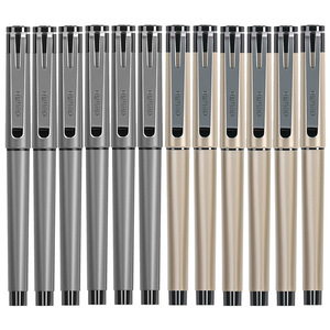 Bolígrafo de Gel Deli S95 S96, 0.5mm 0.7mm, Tinta Negra de Carbono, Cuerpo Metálico, para Oficina y Escuela - Product Image 5