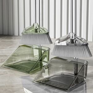 Juego de escoba y recogedor de cerdas suaves transparentes con mango de plástico, fácil de limpiar, para uso doméstico. - Product Image 2