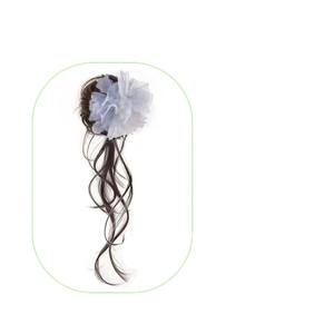 Perruque chignon avec clips, plumes, cheveux naturels volumineux pour femme, style chignon bas sur le côté - Product Image 5