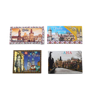 OEM/ODM New Style Custom Rectangle Praha Castle Style Prague Astronomical Clock Czech Souvenir Tin Foil Soft Fridge <strong>Magnet</strong> - Product Image 2