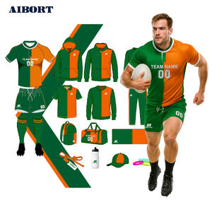 Aolan jersey Rugby kustom dan celana pendek, seragam sublimasi gaya suku, pabrik ODM OEM, Kit Rugby - Product Image 4