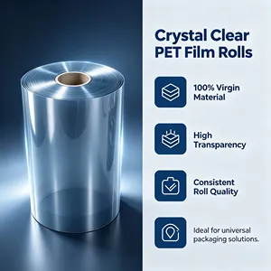 Crystal <b>Clear</b> PET Film Roll 100% Virgin Material High Transparency Consistent Quality for Packaging - Product Image 1
