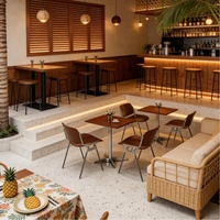 Muebles de Madera para Cafetería, Bar, Bistro, Restaurante, OEM ODM, Sofás, Sillas, Mesas, Mobiliario Comercial para Comedor