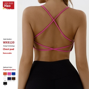 Sports <b>Bra</b> Women Yoga Top Simple <b>Spaghetti</b> <b>Strap</b> Seamless High Support Workout Running Fitness Orange - Product Image 5