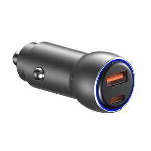 Adaptateur de téléphone portable pour voiture en alliage d'aluminium avec design antichoc 72 W PD QC 3.0, chargeur de voiture USB-C de marque - Product Image 1