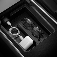 Organizzatore portaoggetti per bracciolo nero Spigen 2022-2023 Tesla modello 3 2022-2024 Y portabicchieri per sedile lato Organizer
