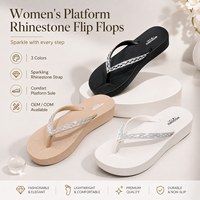 Sandales compensées en EVA personnalisées pour femmes avec strass, plateforme de 4,5 cm, confortables, tendance, pour l'été, la plage, décontractées, à porter au quotidien