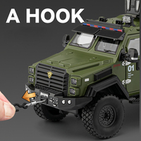 Nuevo Modelo de Coche Blindado Tiger Toothed Sword a Escala 1:24, de Aleación, con Función de Retroceso, Multifuncional, para Colección o Regalo