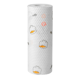 Reusable Kitchen Dishcloth Roll Printed Non Woven Fabric Dry Wet Use Cleaning Cloth For Home Office Kitchen - Product Image 5