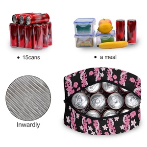Trending Products 2024 New Arrivals Hawaii Puakenikeni Pink Lei Custom Insulated Lunch Bag Thermal Cooler Bag - Product Image 4