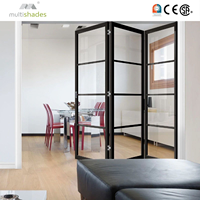 Porte pliante moderne en aluminium certifiée NFRC, vente en gros, panneau pliant double vitrage sur mesure pour balcon, patio, cloison extérieure