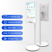 21.5 İnç Android Dokunmatik Ekranlı Dijital Poster LED Ekran CMS 1 Yıl Garantili 6mm Taşınabilir İç Mekan Reklam Monitörü (Otel Restoranlar için)
