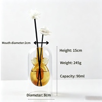 Ensemble cadeau de diffuseurs minimalistes en verre borosilicate transparent en forme de gourde, de luxe pour la maison