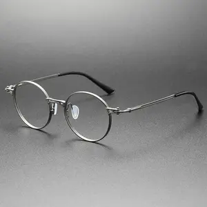 High grade eyeglasses pure titanium laser custom logo high quality glasses optical frames