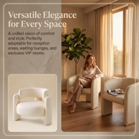 Fauteuil moderne de luxe fait main en tissu bouclé, chaise de bureau minimaliste écologique pour chambre, hôtel, salon, ou salle d'attente