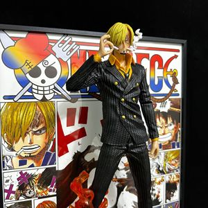 Diorama 3D Sanji con Efecto de Llama, Figura en Capas, Fondo de Cómic, Arte de Pared Enmarcado, Regalo Premium - Product Image 4