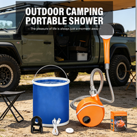 Douche électrique ultra-compacte, rechargeable, écologique, pliable, portable, multifonctionnelle, facile à assembler, pour le camping en plein air, les dortoirs