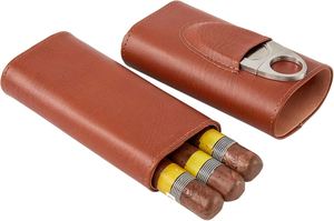 Estuche de Cigarros de Cuero de Lujo con Logotipo Personalizado, Estilo Americano, Portátil, de Bolsillo, para Viaje, con Capacidad para 3 Cigarros - Product Image 4