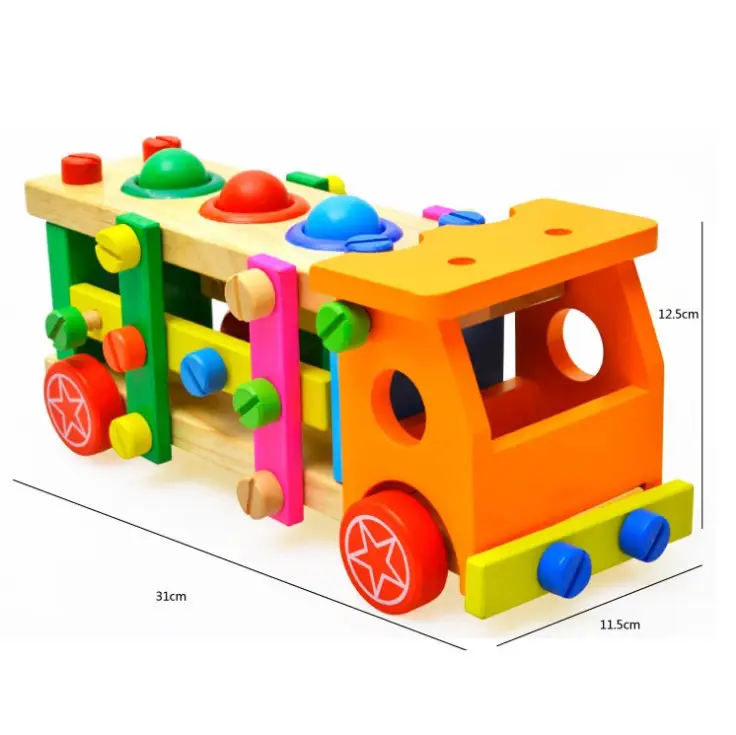 Dado di legno avvitamento gioco giocattolo assemblare auto bussare gioco giocattolo