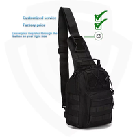 Sac de Poitrine Tactique Double Sécurité en Polyester Oxford Vert, Sac à Bandoulière Molle, Sac à Dos d'Assaut Étanche avec Fermeture Éclair