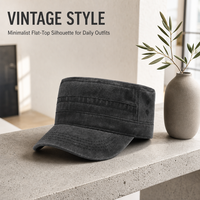 Cappellino da Baseball in Cotone Twill Lavato Personalizzato, Stile Vintage con Visiera Piatta, per Attività all'Aperto, Tattico, Sportivo, con Fibbia in Metallo, Casual Unisex