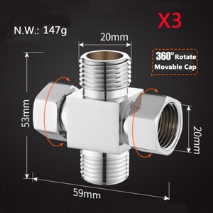 ตัวเชื่อมต่อสายยางรดน้ำสวนแบบ 4 ทาง รุ่น X3 Chrome Finishing ผลิตจากทองเหลืองปลอดสารตะกั่ว ขนาดเกลียว 1/2 นิ้ว พร้อมตัวแยกสายยาง - Product Image 2