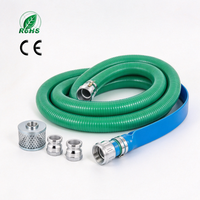 Kit de tuyau de transfert d'eau en PVC (inclut un tuyau d'aspiration, un tuyau plat, des raccords à embout rentrant et une vanne à pied avec filtre)