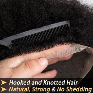 BLT Prothèse capillaire à base de dentelle intégrale, avec ligne de cheveux naturelle, cheveux bouclés afro crépus, pour hommes noirs et hommes afro-américains, système de remplacement capillaire - Product Image 3