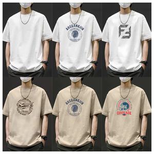 Дизайнерская Мужская модная футболка, модная свободная футболка с принтом, высококачественная повседневная и спортивная уличная одежда, оптовая продажа, одежда б/у - Product Image 4