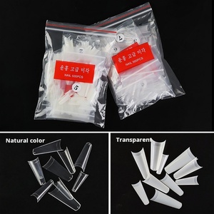 Uñas postizas transparentes de color natural con cabeza plana para perros, sin dejar rastro, estilo francés, puntas finas para perros, 500 unidades - Product Image 2