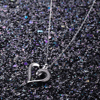 Collier Pendentif Cœur Creux en Argent S925 Plaqué Rhodium avec Zircon, Idéal pour Fiançailles, Mariage, Fêtes et Cadeaux
