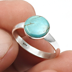 Déclaration de turquoise naturelle Bagues en argent sterling 925 Bagues en pierres précieuses de naissance de luxe faites à la main Bijoux fins pour elle Vente en gros - Product Image 5