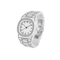 Montre de sport octogonale en silicone pour hommes, logo personnalisé, conception de ligne unique, mouvement à quartz, cadran 43mm étanche Miyota