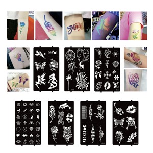 Nouveauté : Kit de tatouages temporaires à paillettes 16 couleurs, design tendance, pour fêtes d'enfants, art DIY - Product Image 3