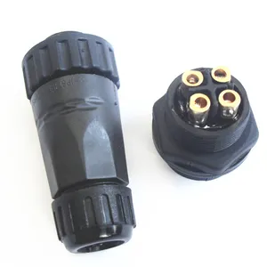 LLT IP68 waterproof power cable connector 4 pins male female plug and socket for Street lamp