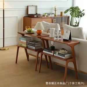 Walnut wood luxury side table, <b>sofa</b>, <b>sofa</b> <b>bed</b> table, living room bedroom table, stylish retro side table, solid wood - Product Image 1