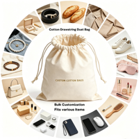 Sac en coton personnalisé avec cordon de serrage pour la vente en gros, pochette en coton avec logo sur mesure pour le rangement et l'emballage de sacs à main et de chaussures