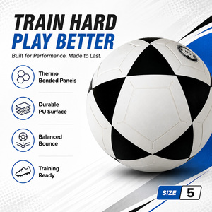 ลูกฟุต<span class=keywords><strong>บอล</strong></span>สำหรับฝึกซ้อม ขนาดมาตรฐาน 5 สำหรับเล่นในร่ม/กลางแจ้ง ผลิตจากวัสดุ PU/PVC เชื่อมด้วยความร้อน รับผลิตตามสั่งพร้อมโลโก้แบบขายส่ง - Product Image 4