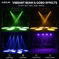 Projecteur LED mobile 60W avec triple prisme et anneau lumineux RGB, DMX512, activé par le son, Gobo, pour DJ, discothèque, karaoké, fête