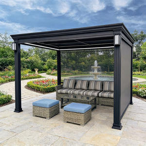 पर्यावरण के अनुकूल एल्यूमीनियम मिश्र धातु मोटर चालित बायोक्लिमिटिक लाउवेरड पर्गोला सजावटी स्क्रीन-वाटरप्रूफ सनशेड विंडप्रूफ आउटडोर - Product Image 5