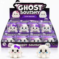 Jouets Squishy Fantôme d'Halloween en PU à Remontée Lente, Jouets Anti-Stress Fantôme, Jouets d'Halloween en Gros