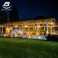 Tente de mariage extérieure transparente avec structure en aluminium et auvent en PVC imperméable pour événements