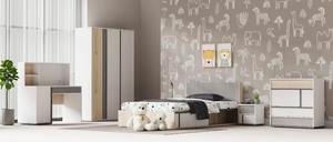 เตียงแฝดไม้ขนาด1.2ม. พร้อมลิ้นชักเก็บของเฟอร์นิเจอร์ห้องนอนสำหรับใช้ในบ้านสำหรับเด็กเด็กผู้ชายเด็กผู้หญิง - Product Image 3