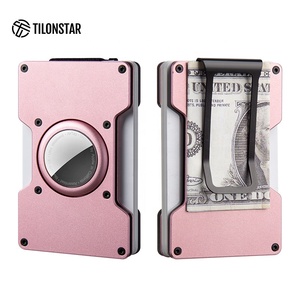 TILONSTAR TVC700 Unisex Money Clip Metal ID Card <b>Holder</b> Aluminum <b>Wallet</b> Credit Business Credit Card <b>Holders</b> for AirTag Case - Product Image 4