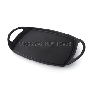压铸铝煎锅矩形煎锅，带硅胶手柄不粘煎锅 - Product Image 3