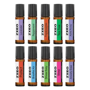 Custom New Set Pure essential oils Lavender Peppermint Chamomile oil roller 10ml organic essential oil roll on