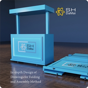 Tùy Chỉnh Bền Bằng Gỗ Hiển Thị Giỏ Hàng Có Thể Gập Lại & Các Bên Thực Phẩm Di Động Gian Hàng Thị Trường Gian Hàng Bán Hàng Di Động Đứng Thực Phẩm Giỏ Hàng - Product Image 4